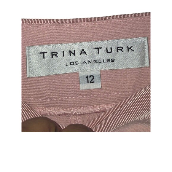 Trina Turk Cuffed Slacks Pink Trousers Women’s Size 12 EUC Barbie Career Core - Picture 2 of 7